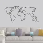 Большая карта мира, виниловая настенная наклейка для гостиной, клейкая Съемная карта, настенные наклейки, обои, украшение для дома WL687