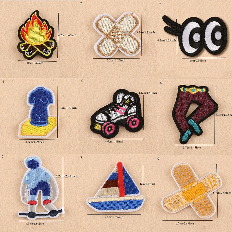 

1 Piece Bandage Embroidery Repair Patches Bag Jacket Jeans Cartoon Iron On Patches for Clothes Small Glue Sticker