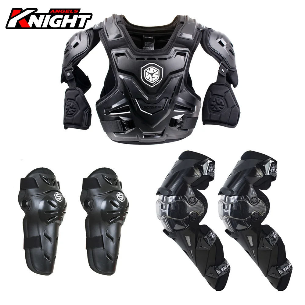 Усиленная защита SCOYCO CE для мотокросса груди спины защитное снаряжение езды на