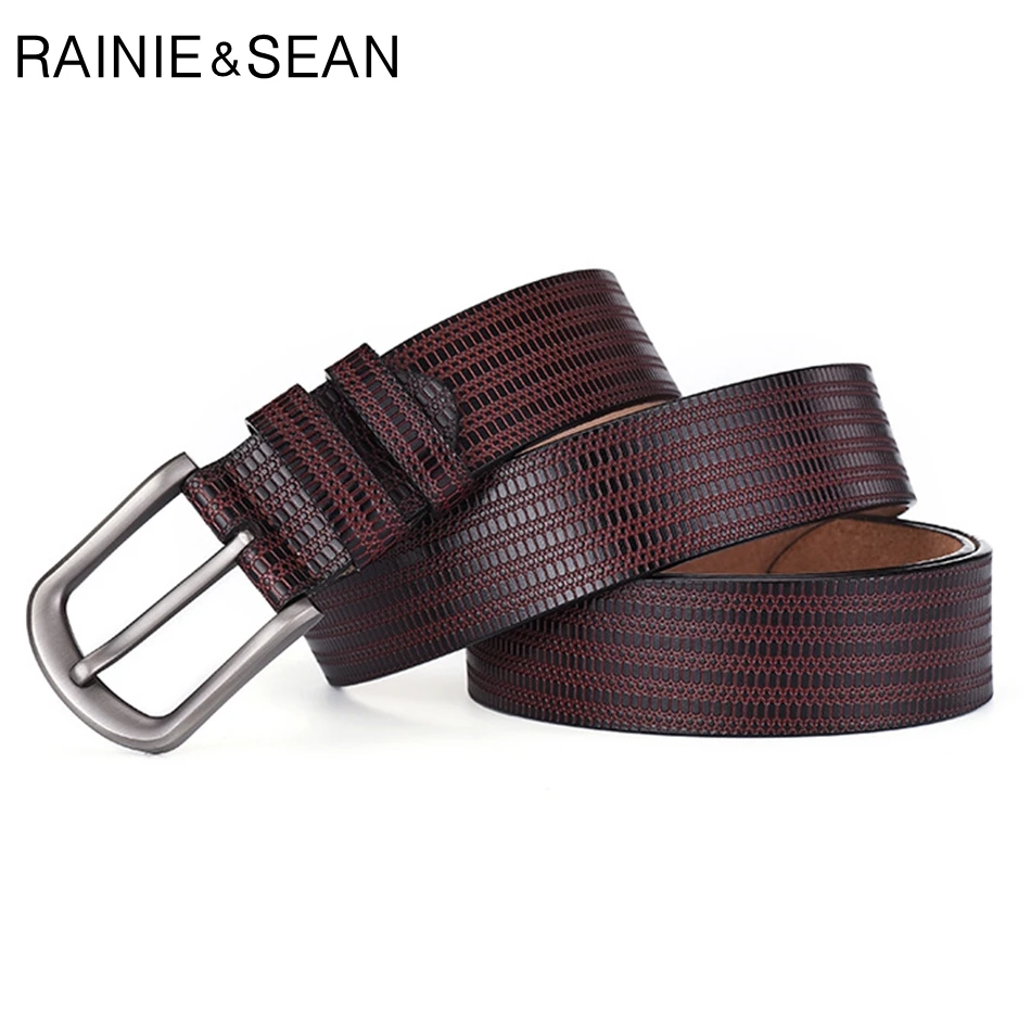 Ремень мужской из натуральной кожи с рельефной пряжкой|Мужские ремни| |