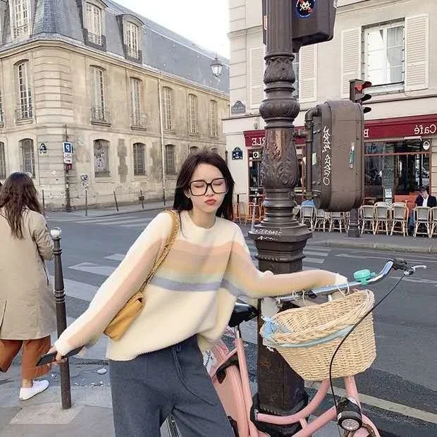 

Осень 2021, новый свитер, женский свободный пуловер в Корейском стиле