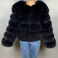 2021 real fur coat womens winter warm natural fox fur coat high quality fox fur luxury fashion 50cm short jacket long sleeve