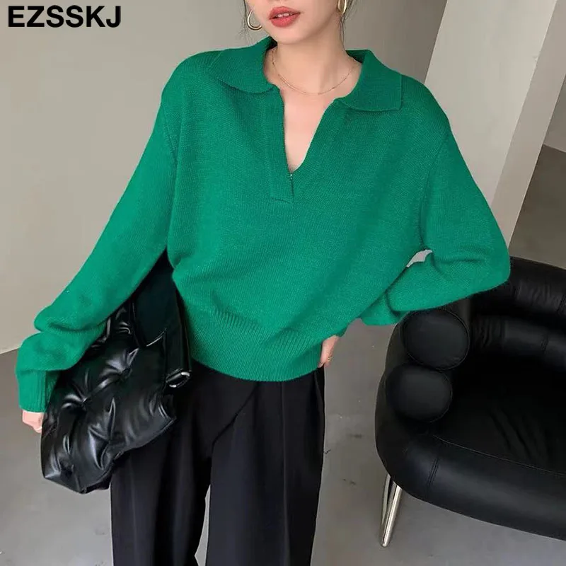 Свитер женский кашемировый с длинным рукавом и V-образным вырезом - купить по