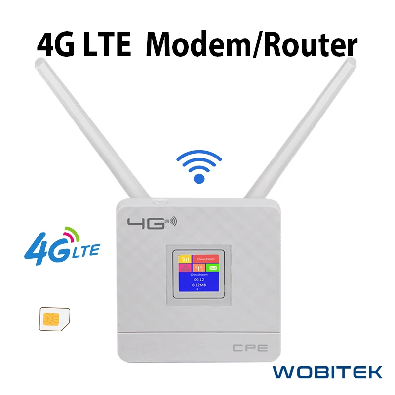 

4G LTE Wifi Router with Sim Card Slot CAT4 150Mbps Wireless CPE FDD/TDD Unlock Modem External Antennas WAN/LAN RJ45