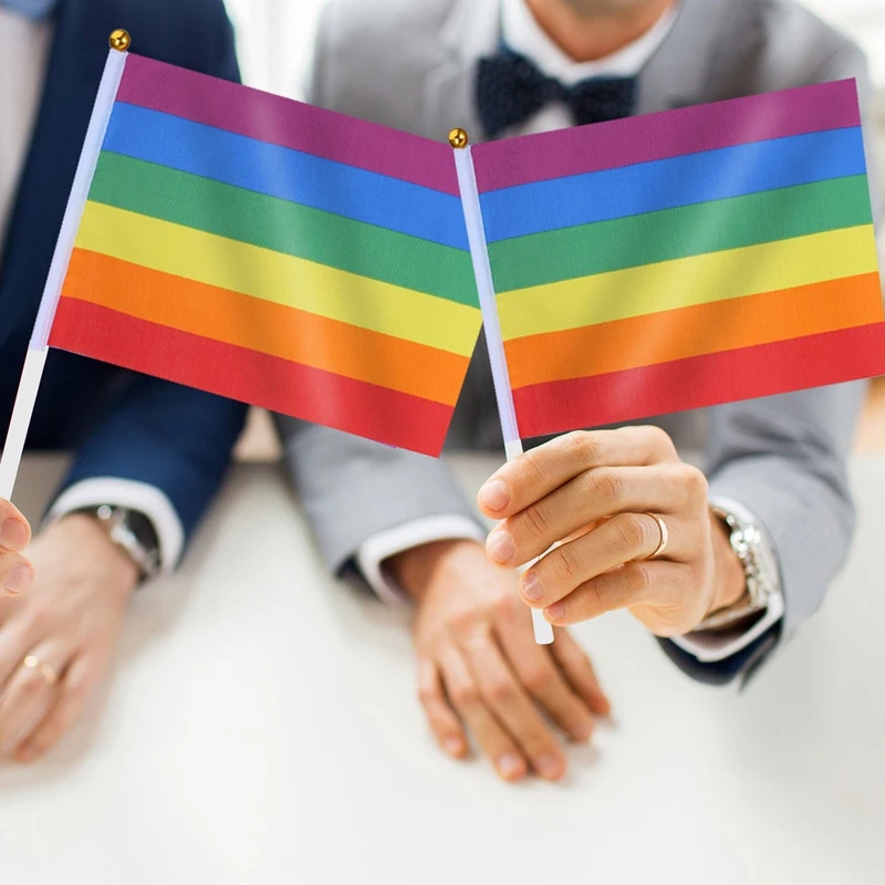 Лидер продаж 20 пакет гей-Прайд Радужный Флаг лесби мира ЛГБТ Радуга баннер флаг