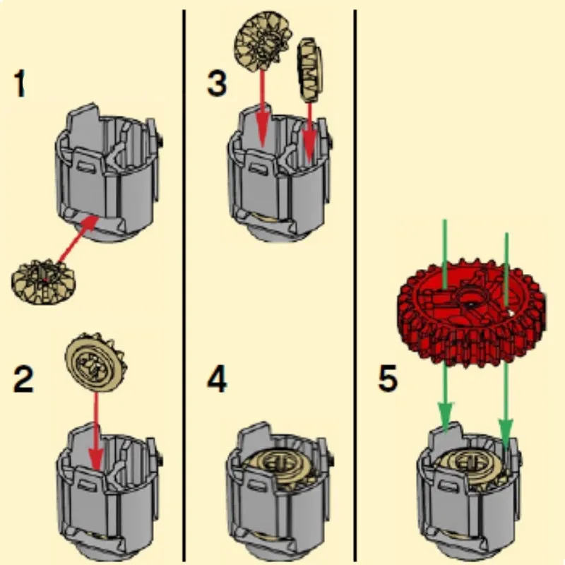 

2-8Sets Differential Gear-28 Teeth with Round Axle Hole Differential Gear House 65414+65413 MOC Building Blocks Bricks DIY Parts
