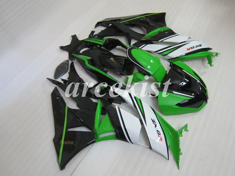 Литьевая Форма ABS Обтекатели тела набор подходит для Kawasaki ZX6R 2009 2010 2011 2012 ZX-6R 09 10 11 12 ниндзя 636 холодный зеленый белый