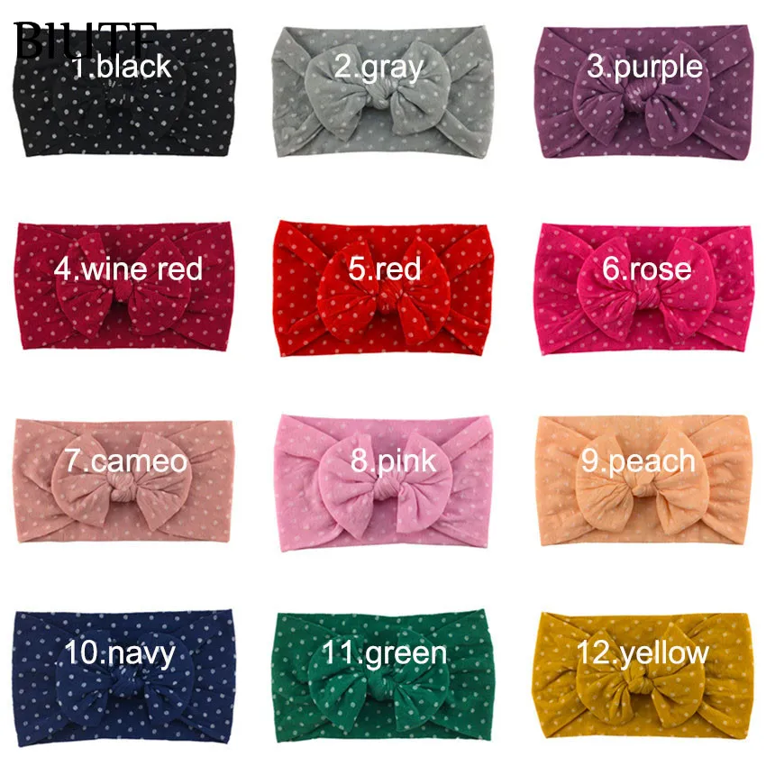 20 шт./лот DIY аксессуары для волос Широкая мягкая эластичная нейлоновая повязка в