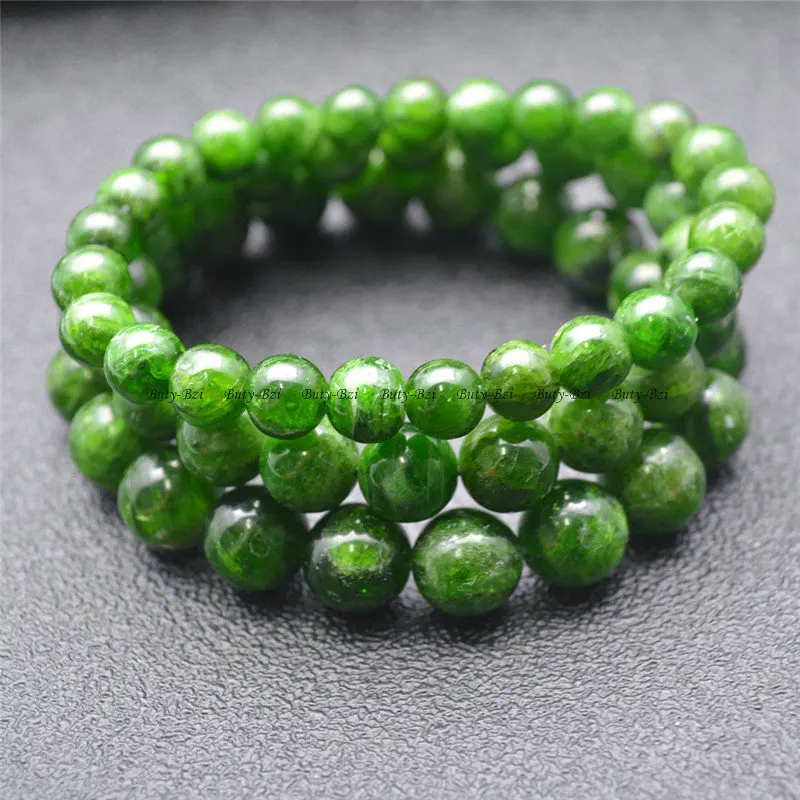 

Высококачественные дорогие Гладкие Круглые бусины из зеленого камня, браслеты с эластичной линией 6 ~ 12 мм