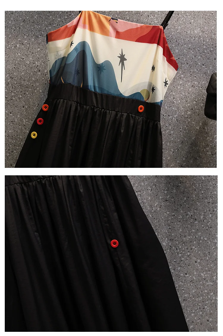 

Plus Size 4XL Women Dress Suit T Shirt Top And Print Sundress Two Piece Set Elegant Outfit 2021 Summer Street Sweet Clothing