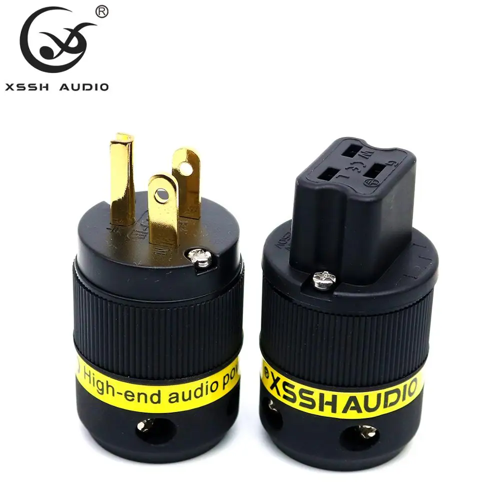 Фигурка 8 20A IEC US штепсельная вилка XSSH аудио DIY Hi-end HIFI позолоченная Чистая медь