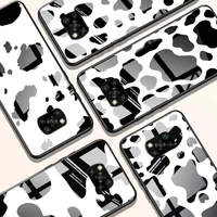 white black pink cow for xiaomi poco x3 nfc f3 m2 x2 f2 redmi k30 redmi note 9 pro luxury tempered glass phone case cover