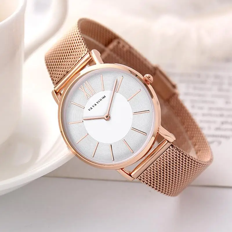Montre Femme 2019 Luxury Brand Rose Gold Women Watches Fashion Ladies Ultra-thin Quartz Clock Mesh Waterproof Female Wristwatch | Наручные