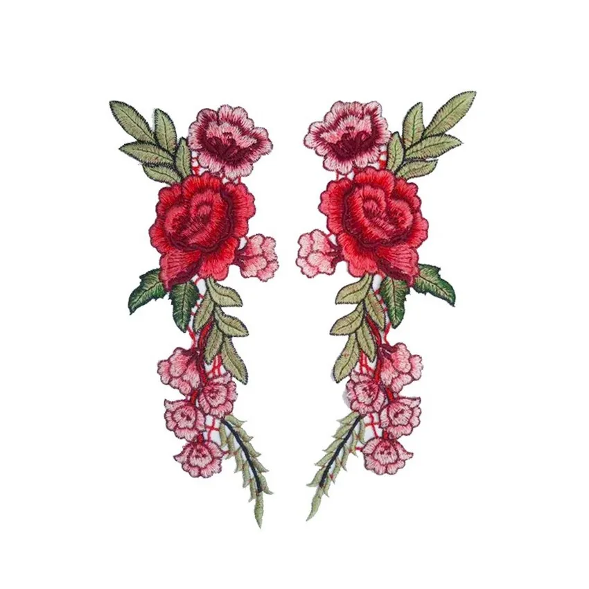 Новая Цветочная вышивка в виде Розы 2 шт. нашивка для платья шляпы сумки джинсов