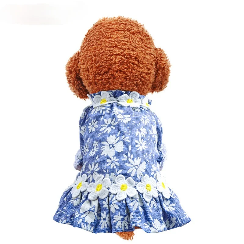 

Модное платье с цветами для девочек; Одежда для домашних животных; Сезон весна-лето; Юбка с цветочным рисунком; Одежда для щенков