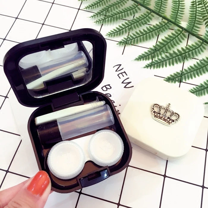 Color Contact Lenses Case Crown Design Travel Lens Box Set With Mirror Eye Holder Container For Cosmetic | Аксессуары для одежды