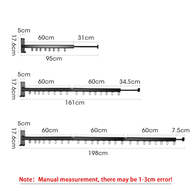 Складная вешалка для одежды настенная подвесная с лошадьми телескопические