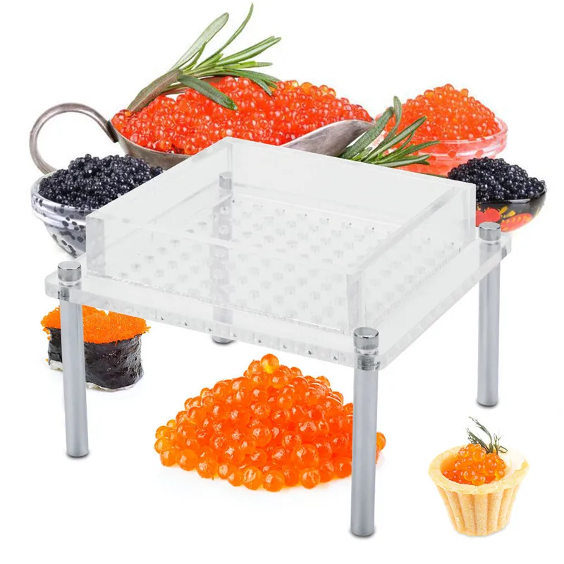 Cabilock Caja para Hacer Caviar 100 Agujeros Dispensador de Caviar Kit de Gculturismo Molecular Herramientas para Hacer Caviar para Cocina 