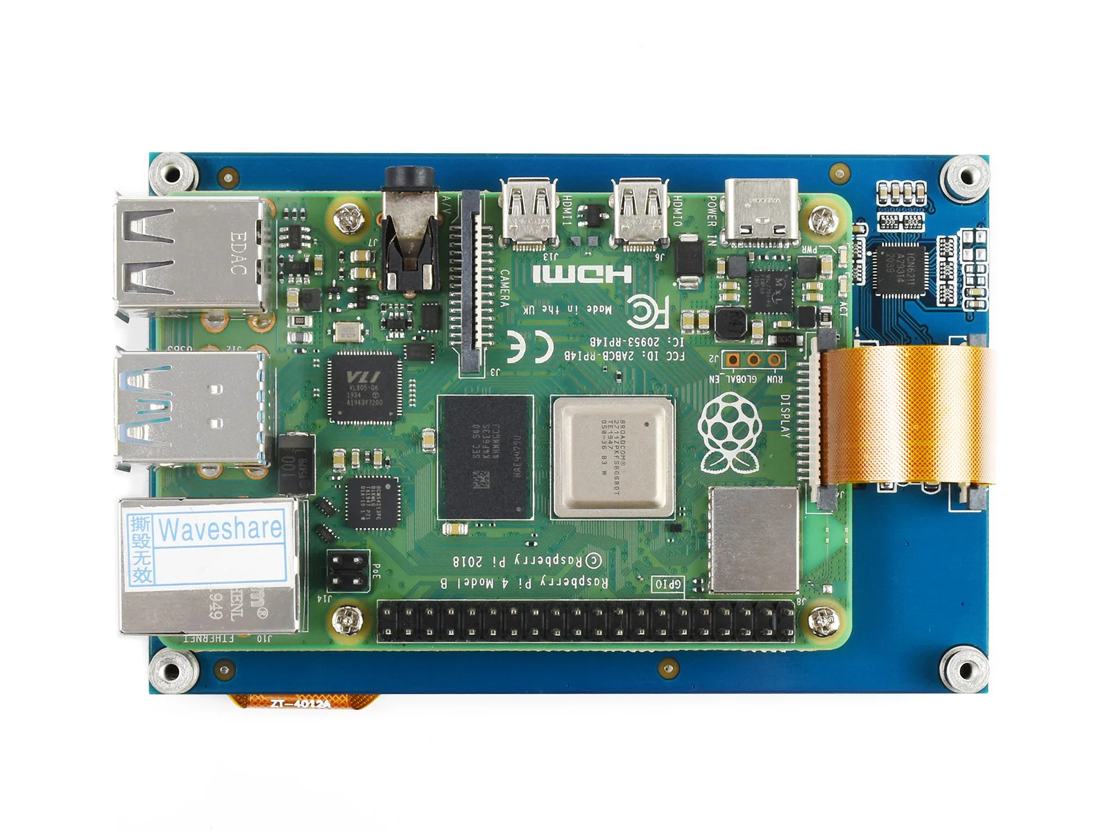 Waveshare 4 3 дюймовый емкостный сенсорный дисплей для Raspberry Pi 800*480 ips широкоугольный