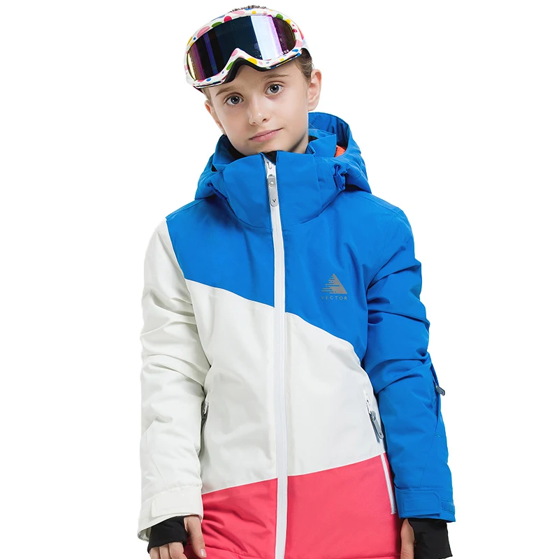 Детская Лыжная куртка цветная водонепроницаемая ветрозащитная для детей лыжная