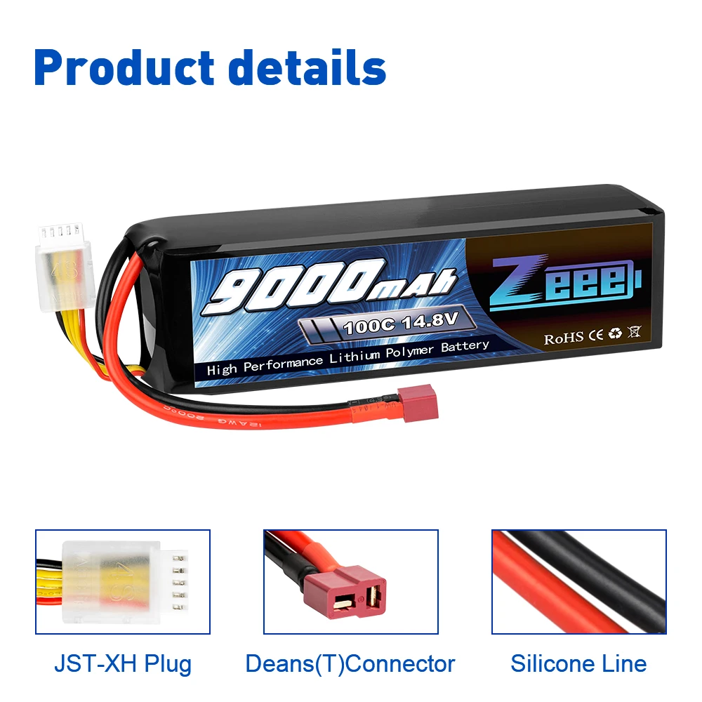 zeee 148 v 100c 9000mah 4s lipo батарея deans соединитель