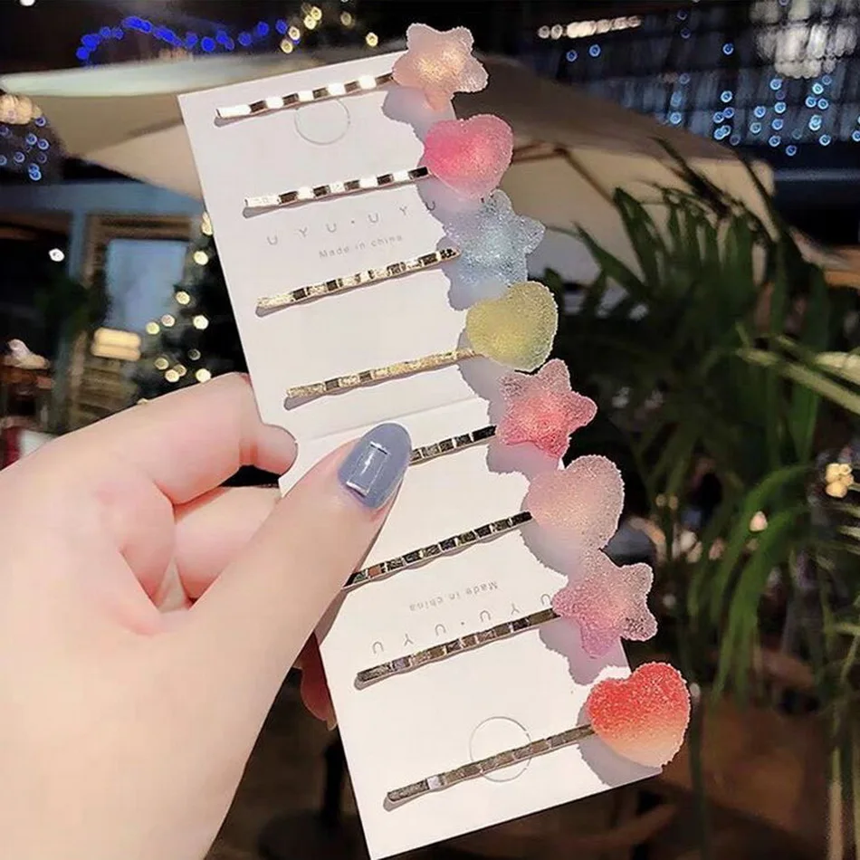 2 шт./компл. летние радужные заколки для волос девочек заколка на волосы цветами