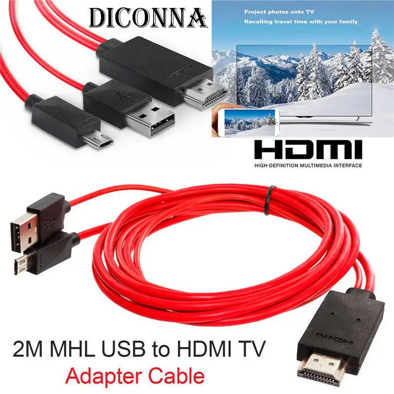 Микро USB к HDMI 1080P HD ТВ кабель адаптер для Android samsung телефонов 11PIN|Кабели HDMI| |