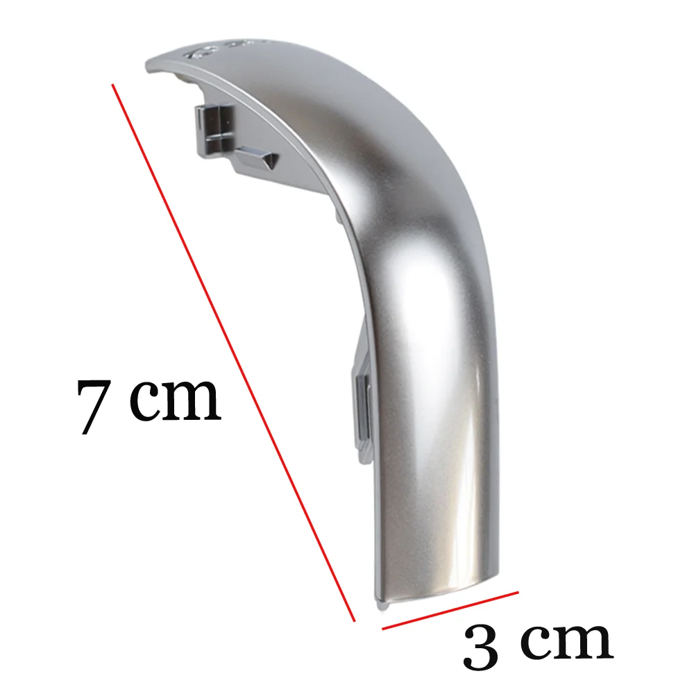 

For Volkswagen VW Golf MK6 Gear Shift Knob Head Cover Middle DSG Logo Leather Cap Trim Slice Chrome/Matt Silver