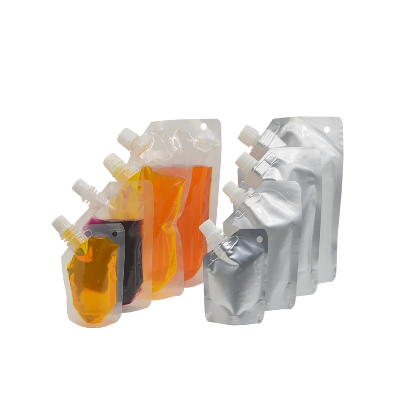 20 шт хлынула стоьте вверх мешок питьевой воды соус фляга Spout вина ликера напитков