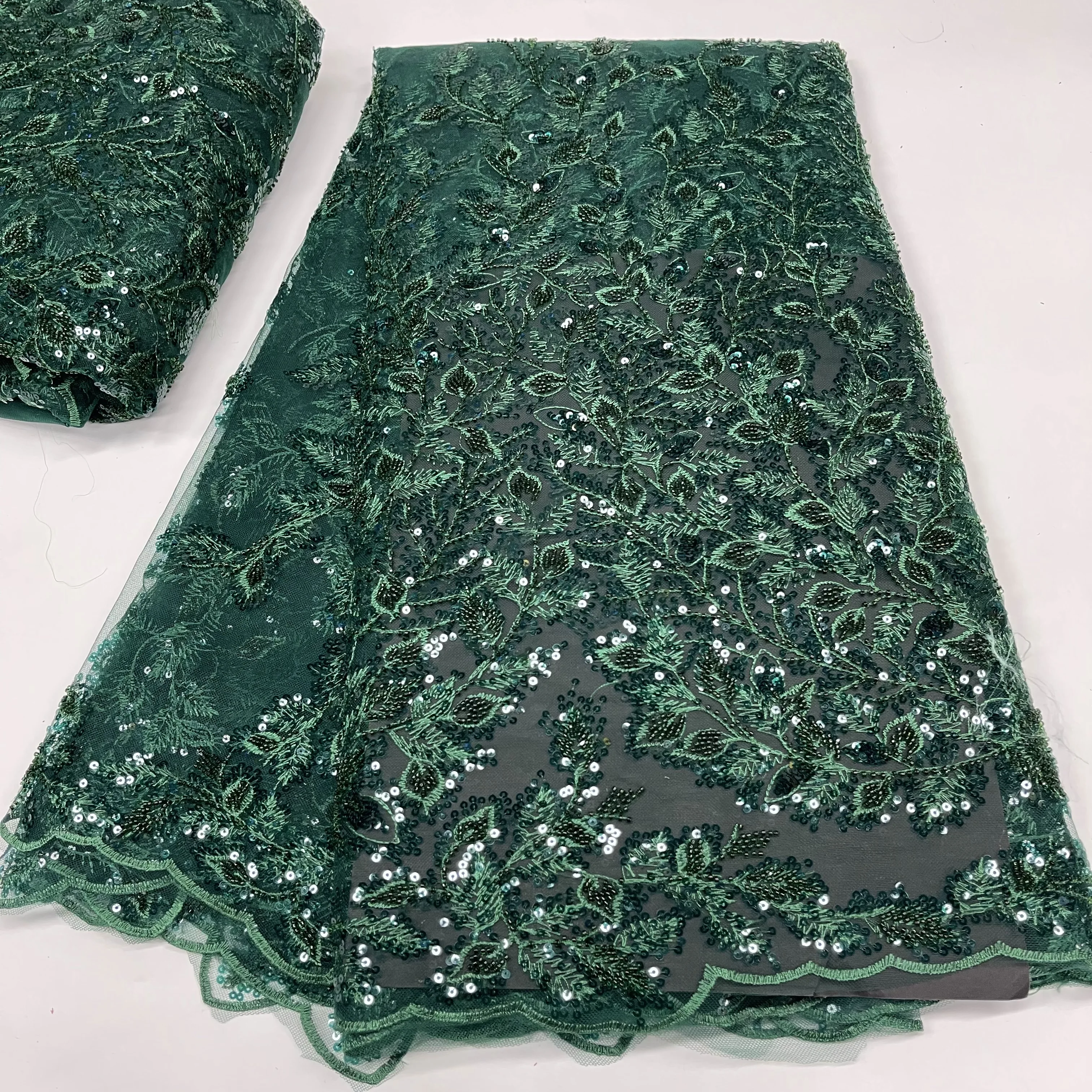 

Luxury Purple Sequence Green Lace Fabrics Nigerian Net Lace 2022 Embroidery Mesh Lace Fabric Beaded African Wedding Lace Fabric