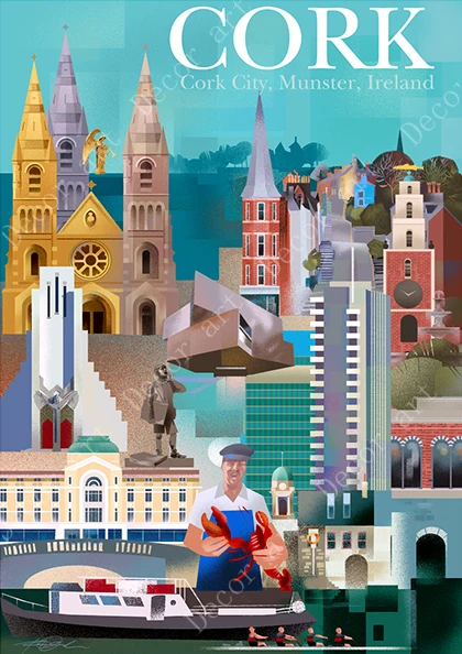 Европа Ирландия пробковый мустер поп-арт путешествия холст картины винтажные