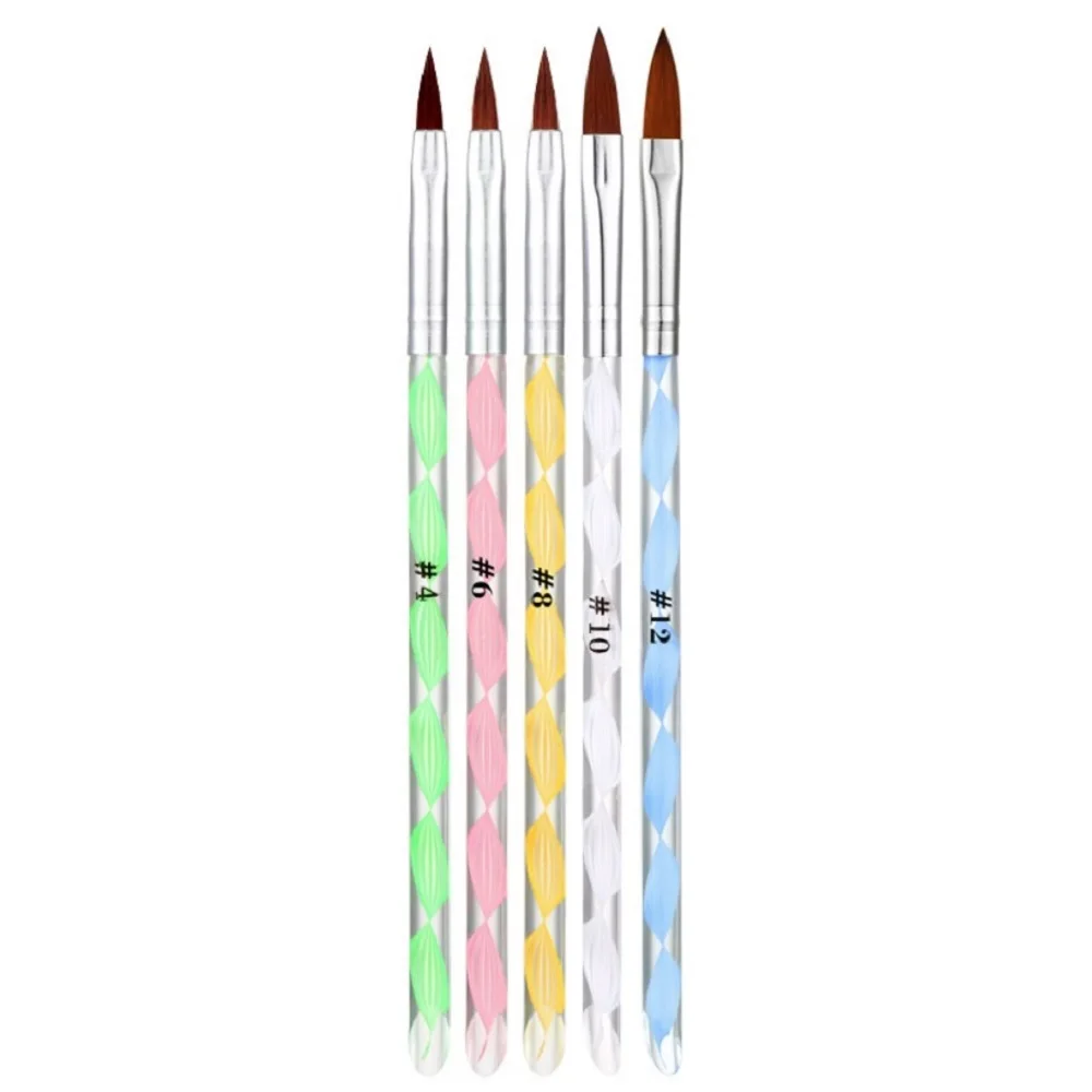 5 шт./компл. дизайн ногтей ручка с кисточкой для УФ гель кисти рисования картин