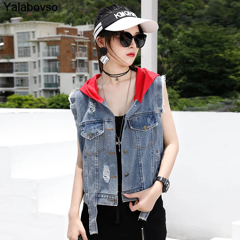 Модный жилет женская одежда 2020 Осень Новый корейский стиль с капюшоном