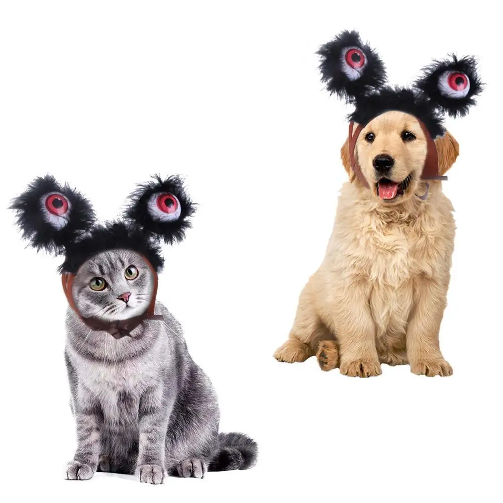 

Головной убор для домашних животных, Хэллоуин, Рождество, светящиеся большие глаза, монстры, собака, украшение, головной убор, светодиодные ...