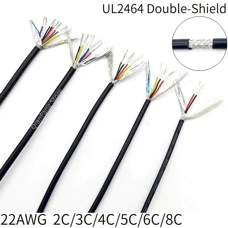 1 м 22AWG экранированный провод сигнальный кабель 2 3 4 5 6 8 ядерный ПВХ изолированный