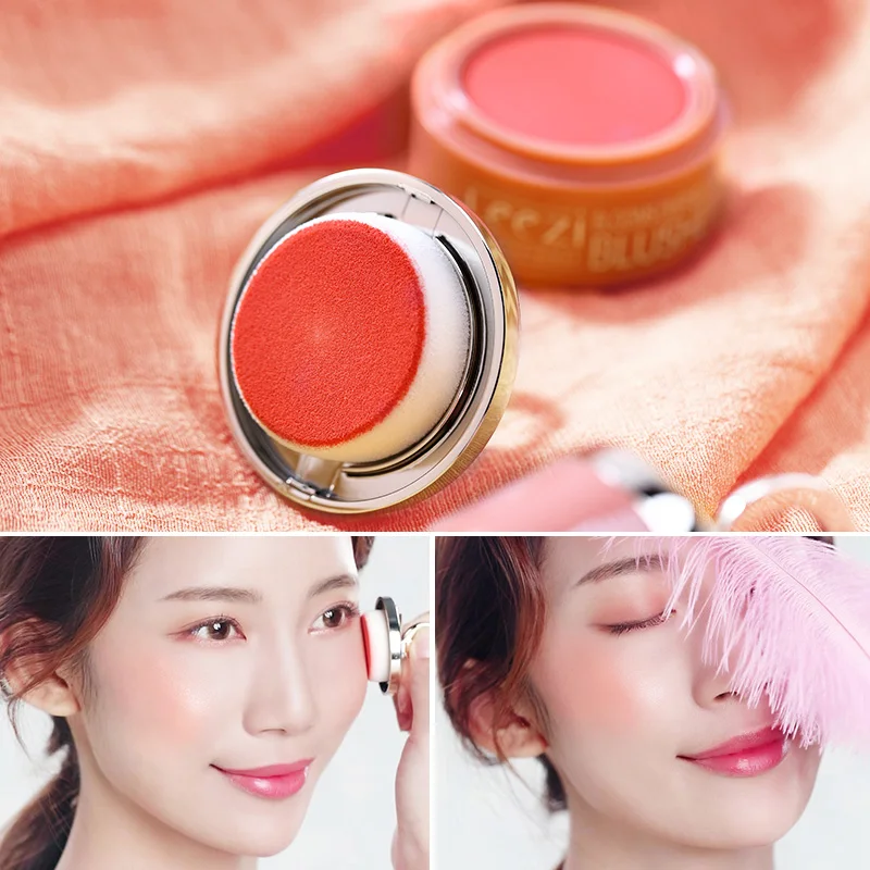 Leezi прессованная пудра румяна мини колокол форма гриба натуральный макияж