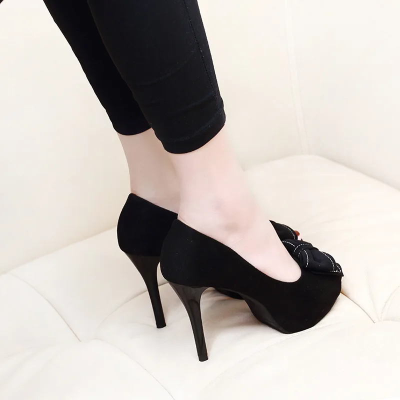 Pumps Women Shoes Summer Slip-On Peep Toe Shallow PU Leather Platform Casual Sexy Party Female Shoes 10CM Thic High Heel Women