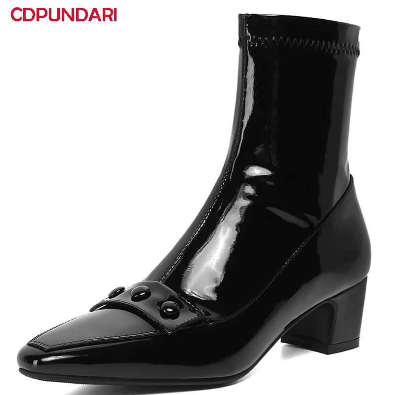 

Ботильоны женские из натуральной кожи, на высоком каблуке, черные, белые