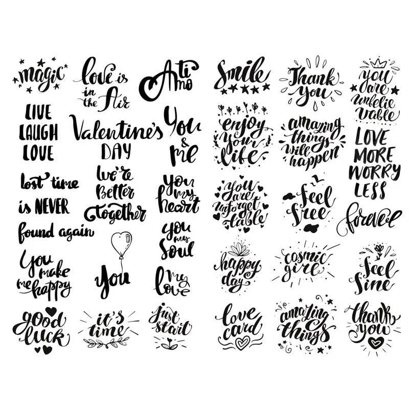 1 шт. акварельные слова приветствие Bless текст корейский Precut украшения наклейки