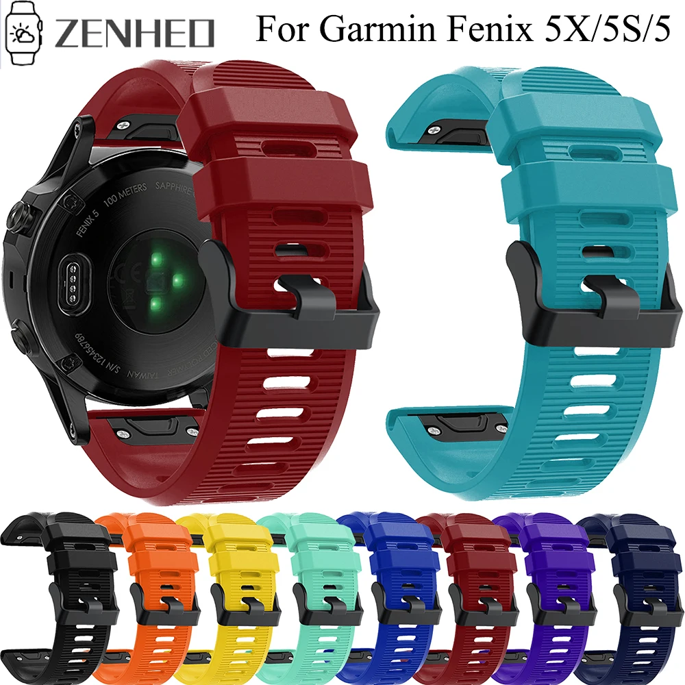 Ремешок для часов 26 мм 22 20 ремешок Garmin Fenix 5X 5 2 3 HR быстросъемный силиконовый