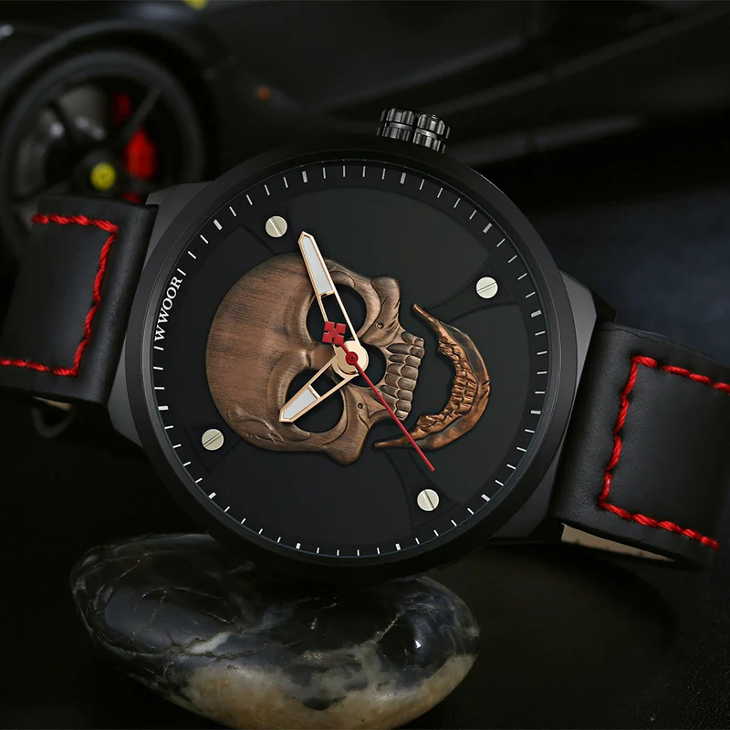 Часы наручные WWOOR Мужские кварцевые креативные водонепроницаемые повседневные с
