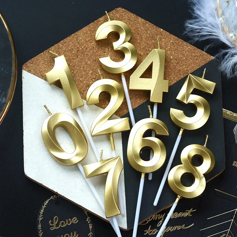 Goud Zilver Nummer Kaarsen voor EEN Taart Shimmer en Glans Party Cake Topper Kaars Kids Baby Verjaardag Annivesary Decoration|Свечи| |