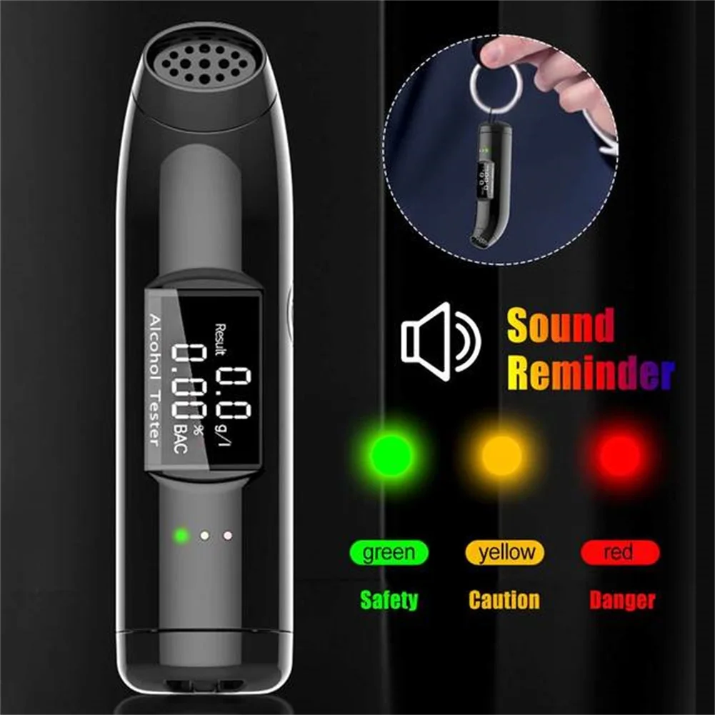 

LCD Digital Alcohol Tester Quick Response Breathalyzer Breath Analyzer Alcotester Detector with Backlight Display USB charging