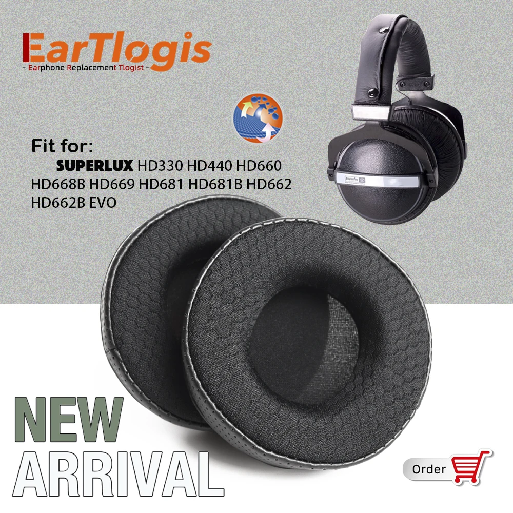 Новое поступление сменные амбушюры EarTlogis для наушников Superlux HD330 HD440 HD660 HD668B HD669 HD681