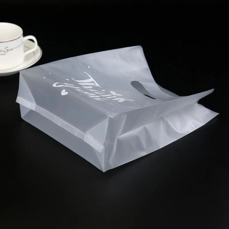 

50pcs Thank You Plastic Bags Natal Gift Packaging Bag With Hand Shopping Bag Wedding Party Favor Candy Cake Wrapping Bags