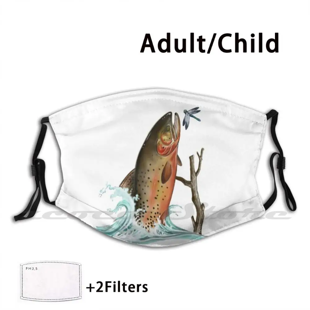 

Cutthroat Trout-Digital Drawing By ( Antartoutdoors ) Mask Cloth Washable DIY Filter Pm2.5 Adult Kids Cutthroat Trout Trout