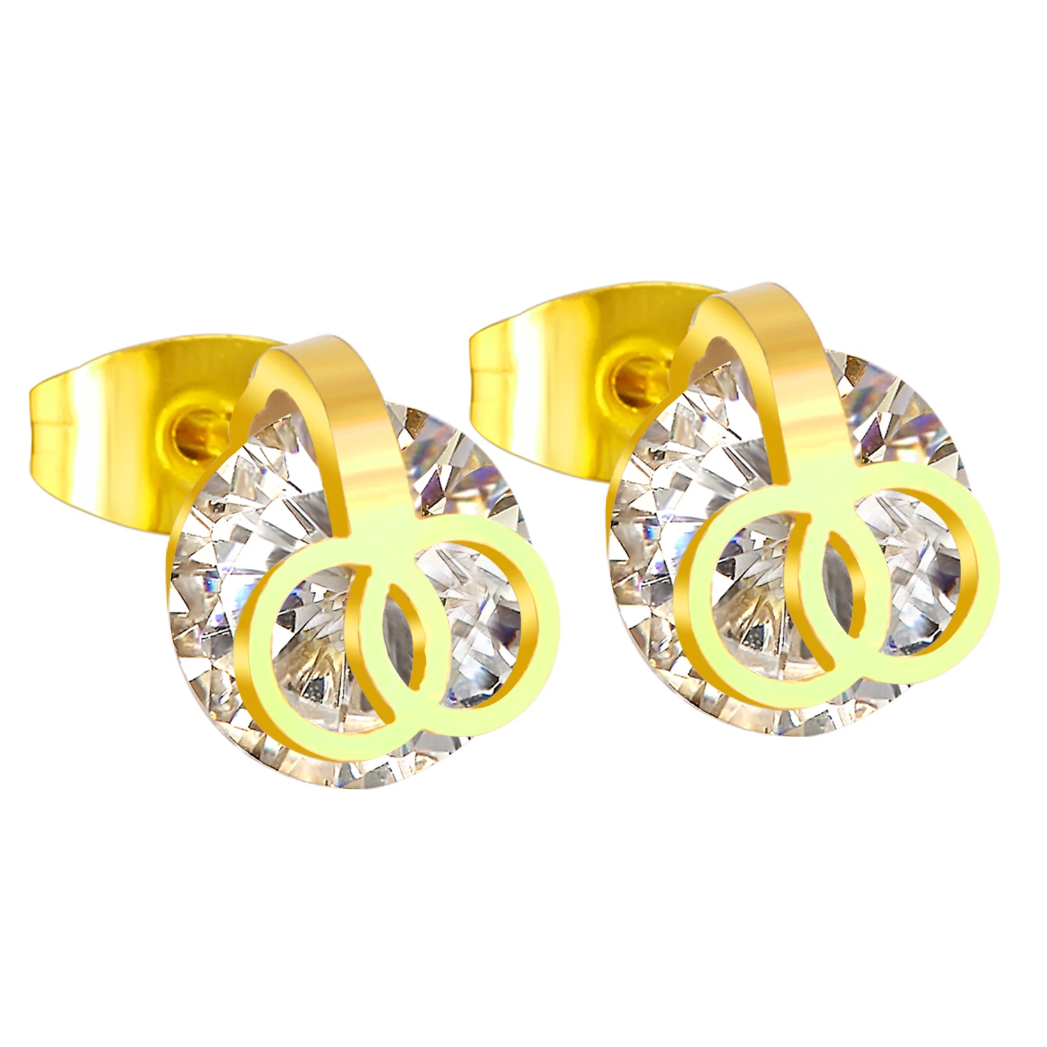 LUXUKISSKIDS Pendientes маленькие серьги гвоздики с циркониевым кристаллом 316L нержавеющая