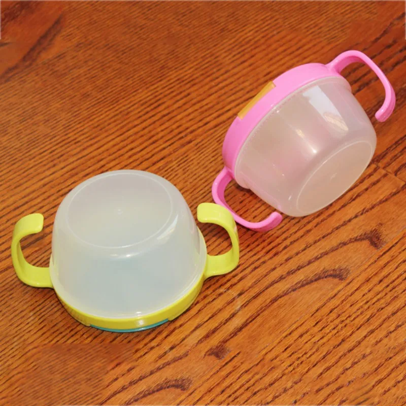 Пластиковая снэк ловушка для маленьких детей с двойной ручкой баночка миска
