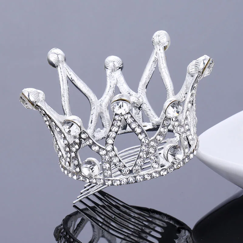 model 2 TDQUEEN, круглые свадебные диадемы и короны, покрытые серебром и золотом, свадебные аксессуары для волос для женщин - Окраска металла: model 2