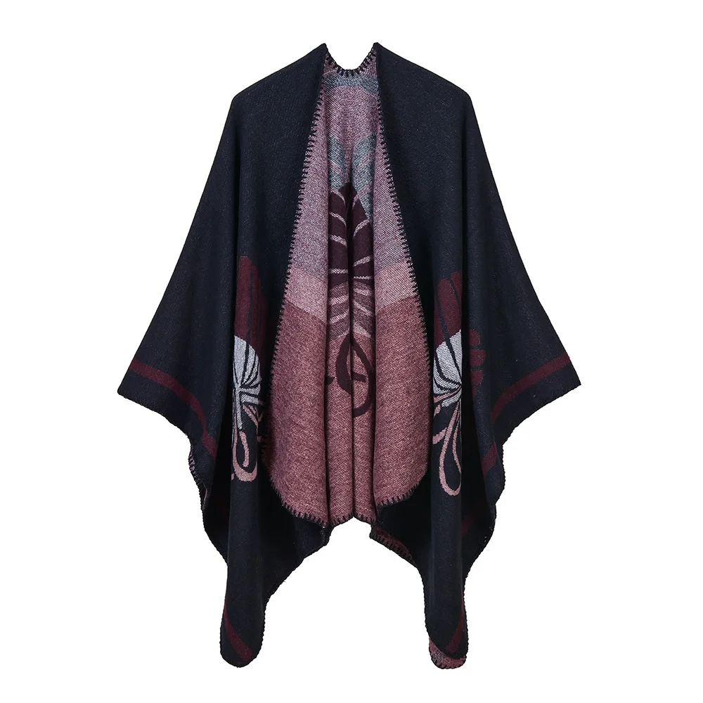 

Imitation Pashmina Women Scarfs PonchoWarm Winter Echarpes Cashmere Thick Shawl Hijab Poncho For Ladies Scarves Foulard Femme